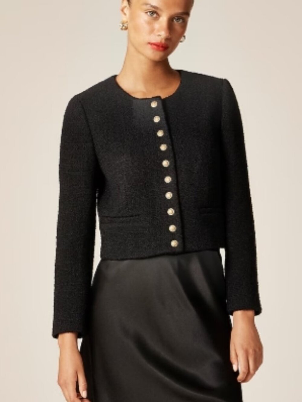 J.Crew Bridgette Lady Jacket in Tweed – Black – Size 6 – NWT